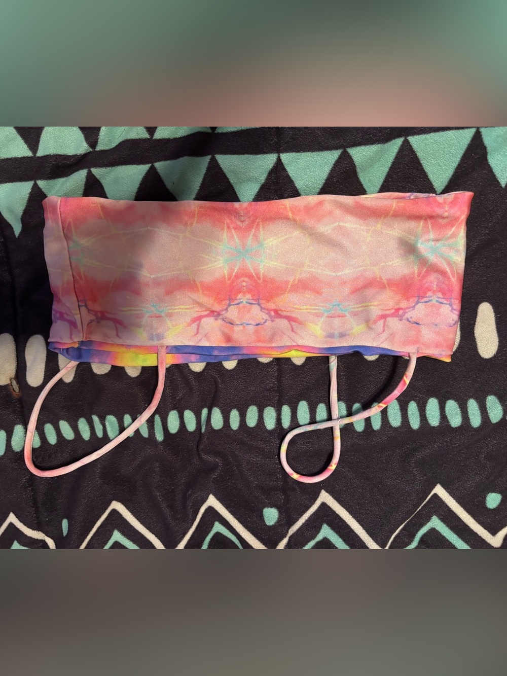 Tie-Dye Pastel Bandeau Bikini Top